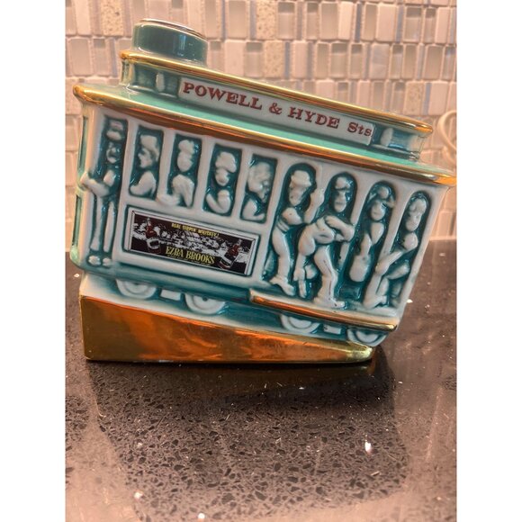 EZRA Brooks vintage whiskey decanter, circa 1968, HYDE PARK, cable car, unique - Picture 6 of 12